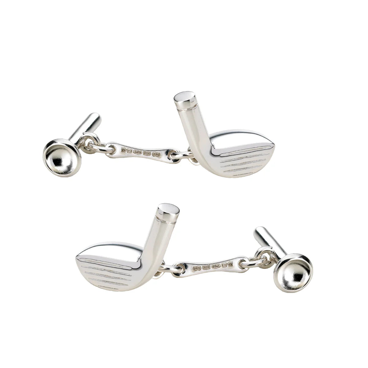 Sterling silver golf club and tee cufflinks by Deakin & Francis at EB London

