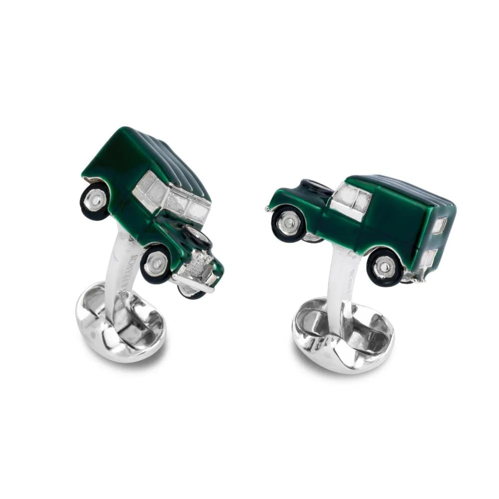 Sterling Silver Green Enamel 4x4 Cufflinks – Deakin & Francis - EB London