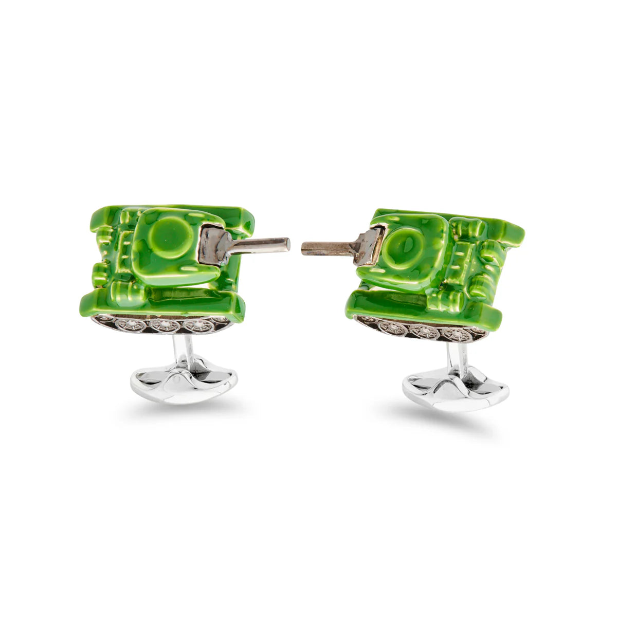 Sterling Silver Green Tank Cufflinks – Deakin & Francis - EB London
