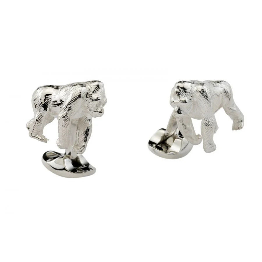 Silver Gorilla Cufflinks - Deakin & Francis | EB London