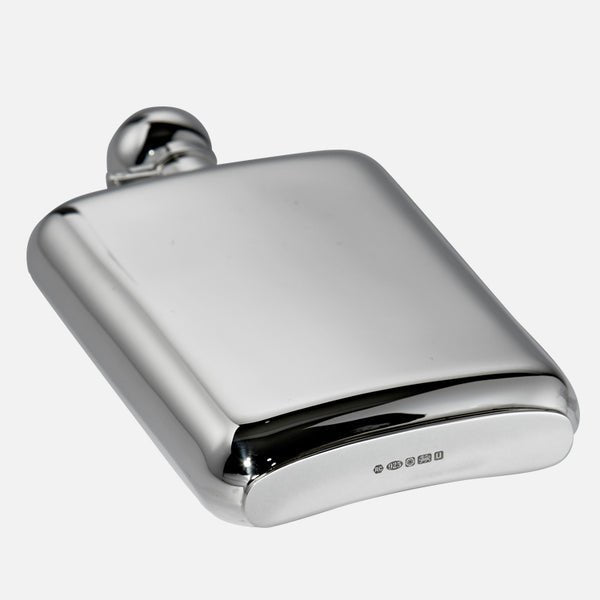Sterling Silver Hip Flask In Presentation Case - Carrs Silver - EB London