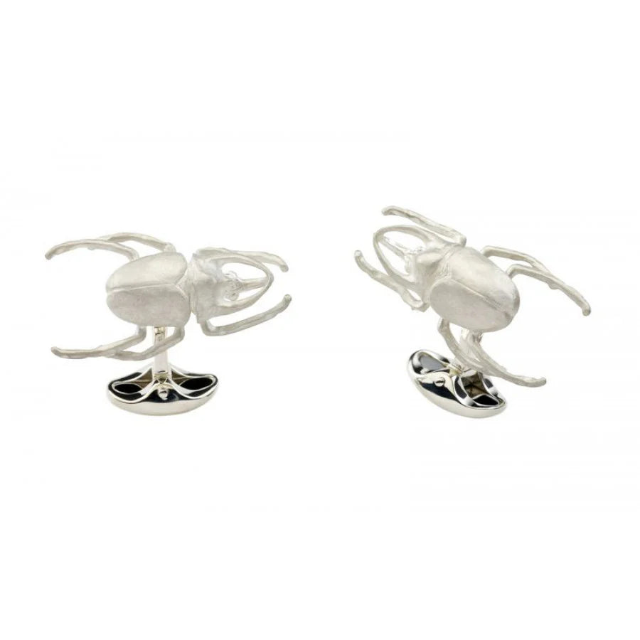 Sterling Silver Horn Beetle Cufflinks - Deakin & Francis | EB London

