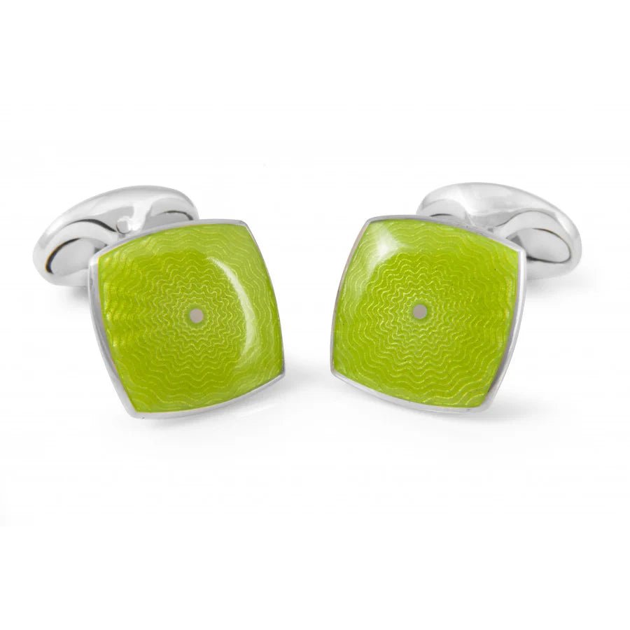 Sterling Silver Lime Green Enamel Cufflinks – Deakin & Francis - EB London