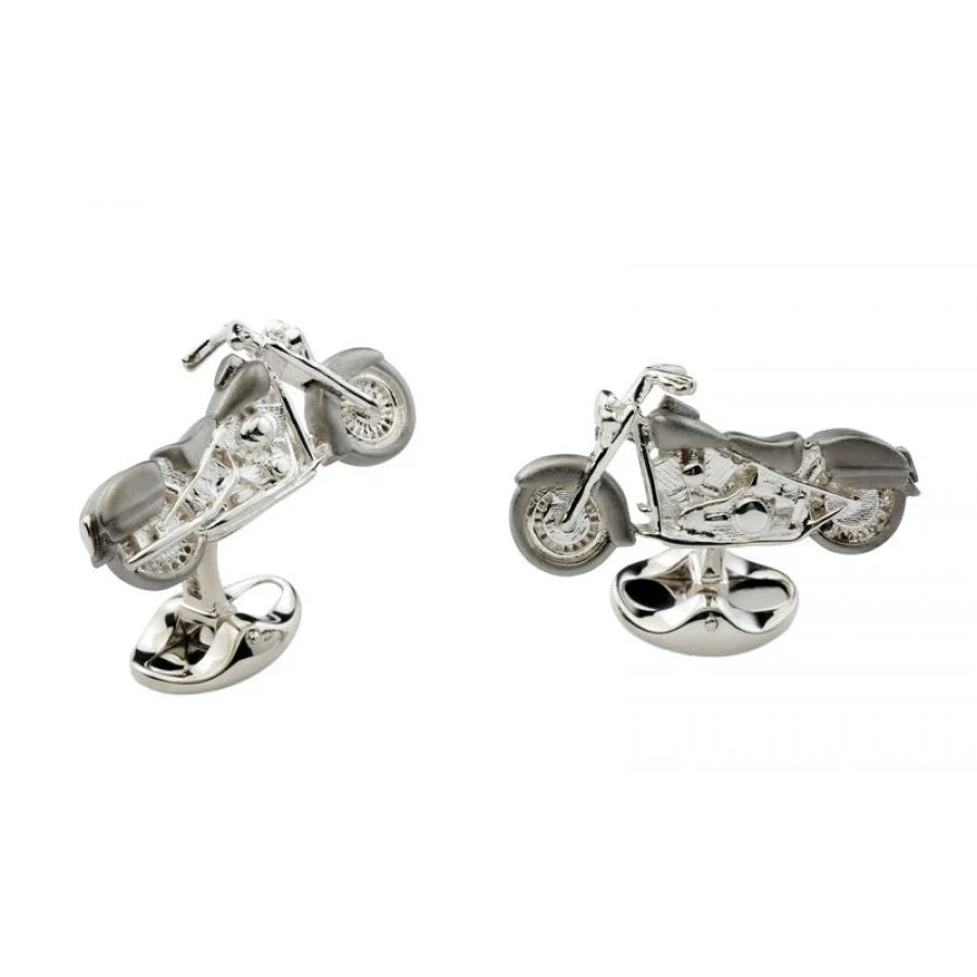 Silver Motorbike Cufflinks - Deakin & Francis | EB London