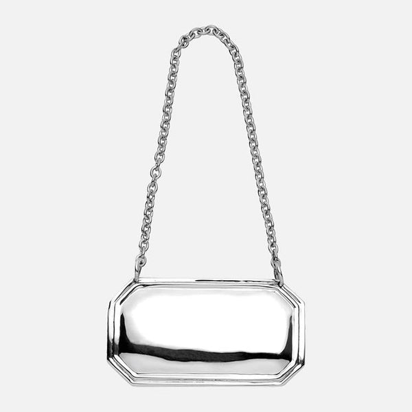 Sterling Silver Octagonal Decanter Label - Carrs Silver - EB London