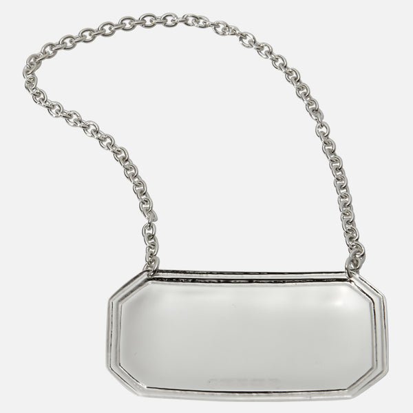 Sterling Silver Octagonal Decanter Label - Carrs Silver - EB London