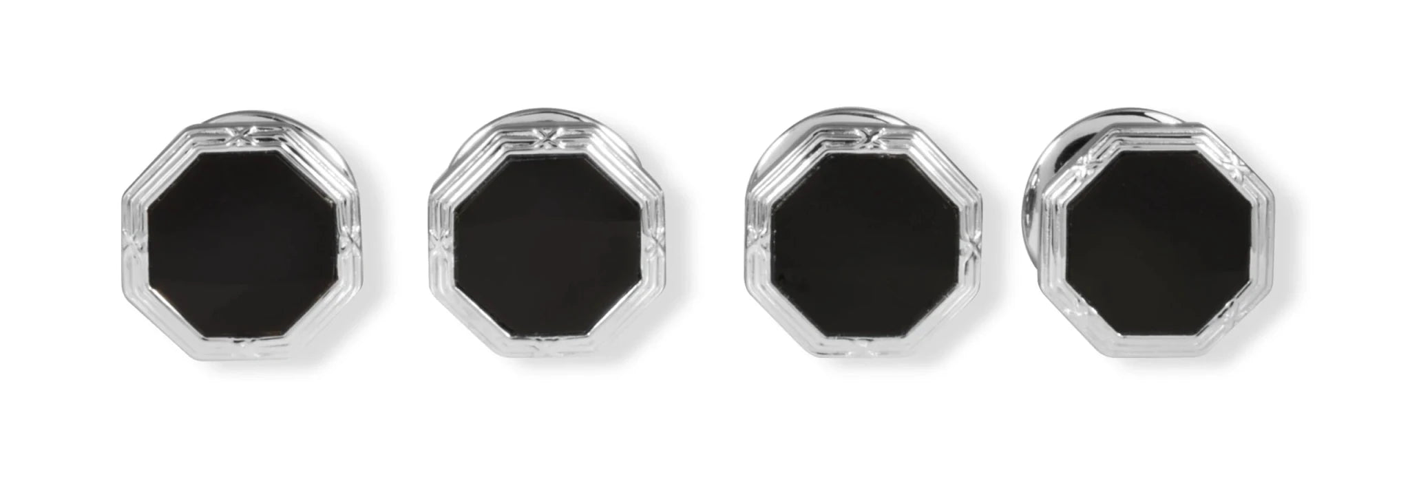 Sterling Silver Octagonal Dress Set with Onyx Centre – Deakin & Francis - EB London