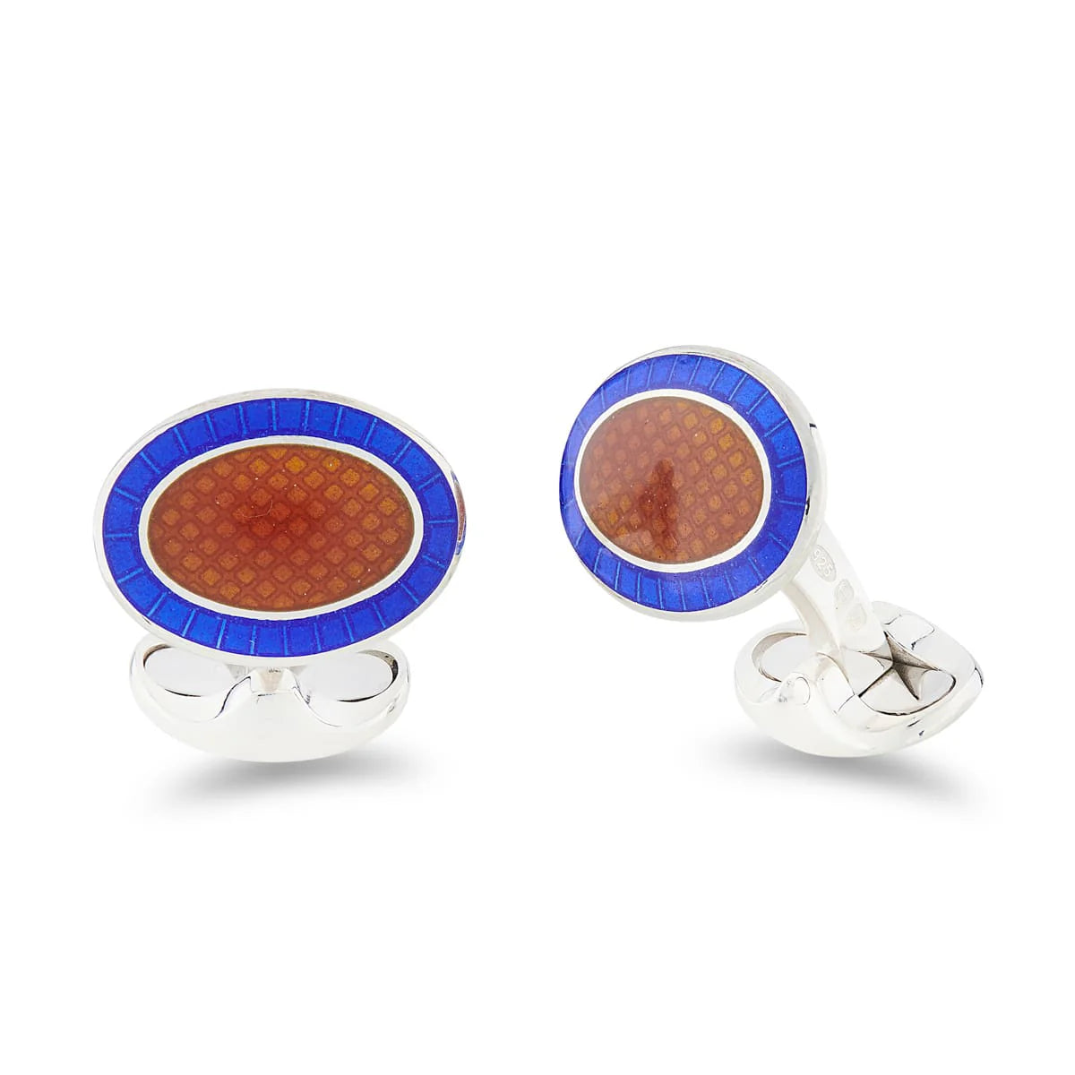 Sterling Silver Orange and Royal Blue Enamel Cufflinks – Deakin & Francis - EB London
