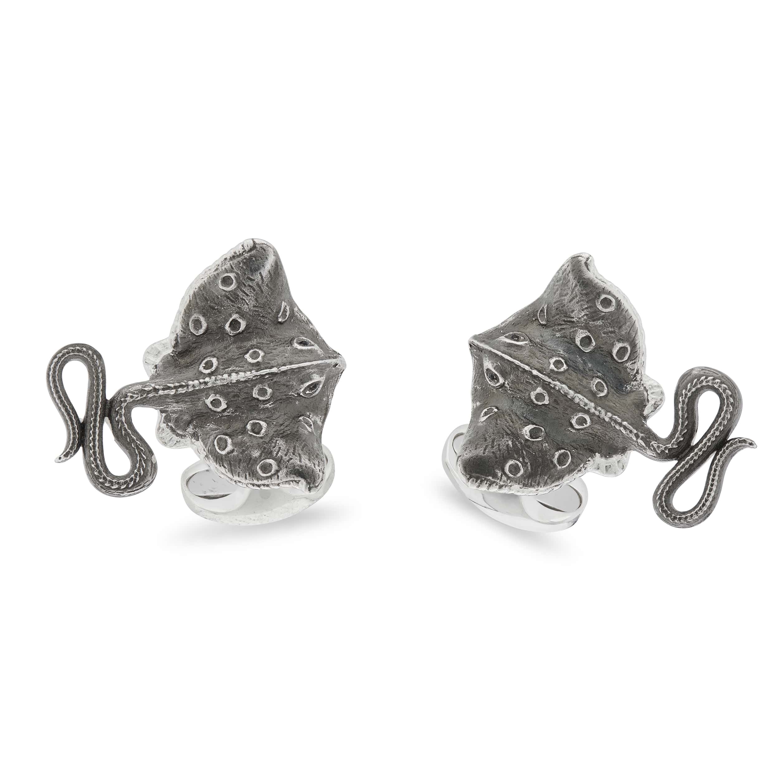 Sterling Silver Oxidised Black Stingray Cufflinks – Deakin & Francis - EB London