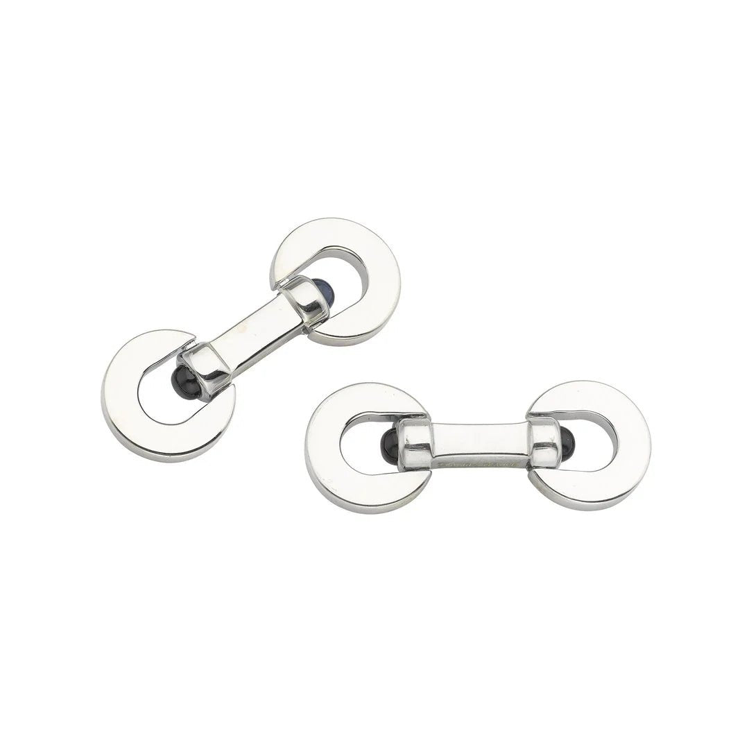 Sterling Silver Paddle Cufflinks with Onyx – Deakin & Francis - EB London