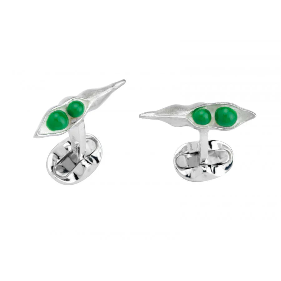 Luxury Sterling Silver Peas in a Pod Cufflinks - Deakin & Francis | EB London