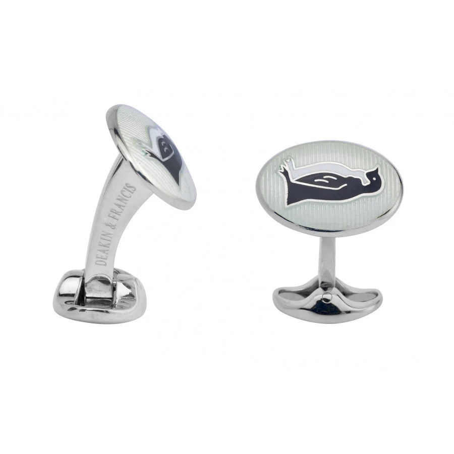 Sterling Silver Penguin Enamel Cufflinks - Deakin & Francis | EB London