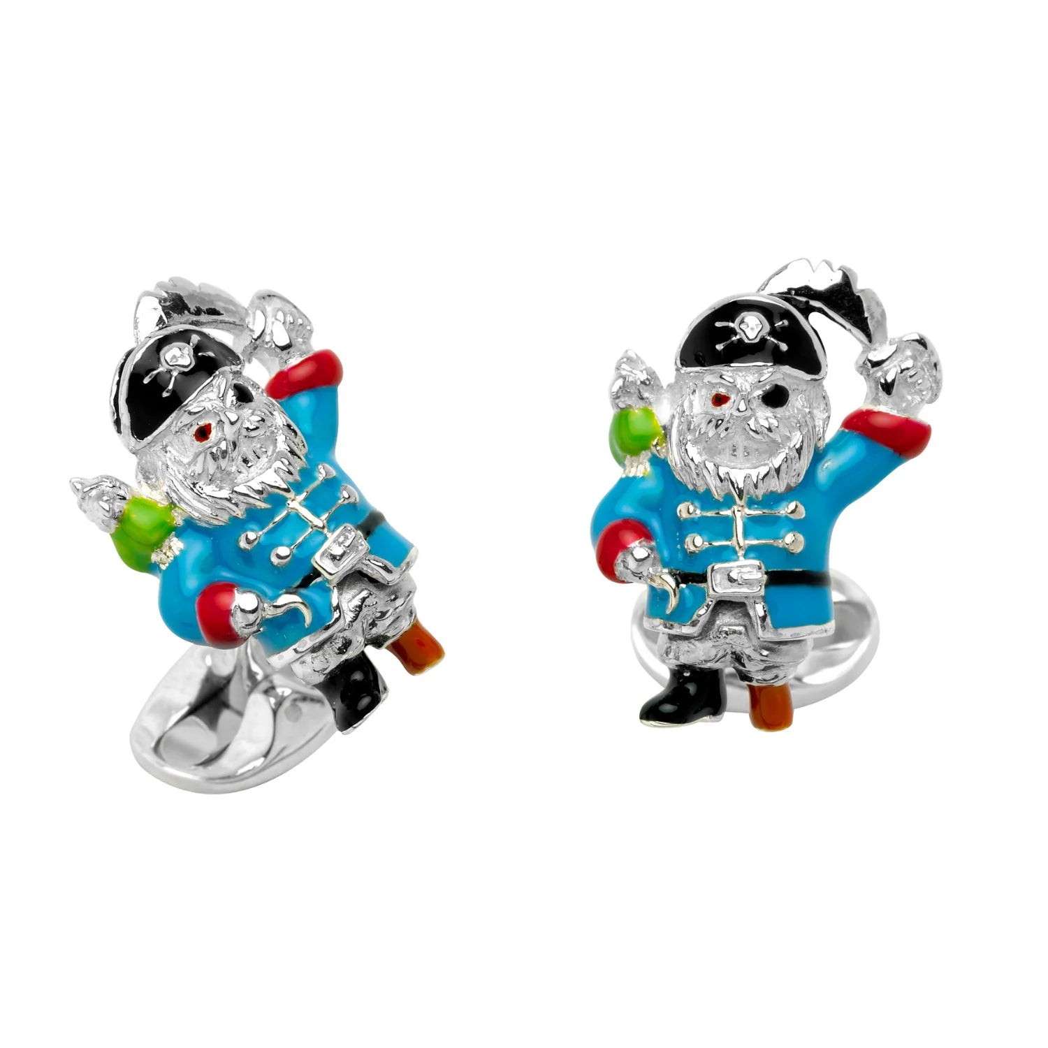 Sterling Silver Playful Pirate Cufflinks with Enamel – Deakin & Francis - EB London