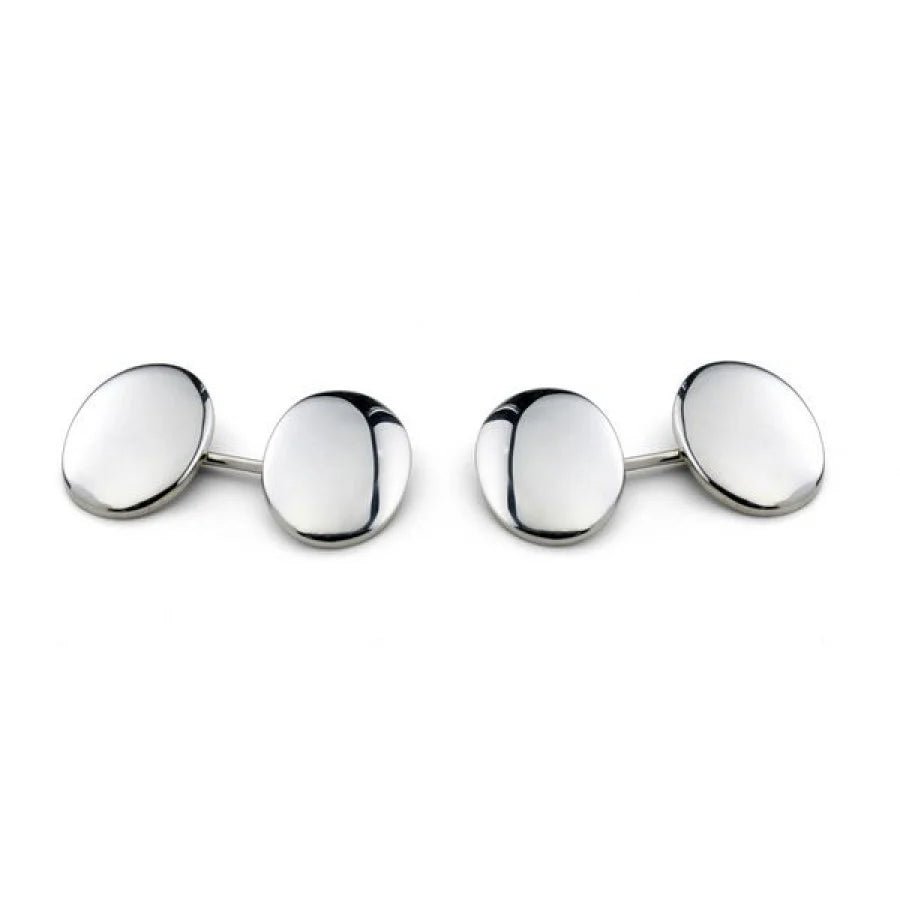 Sterling Silver Plain Domed Oval Cufflinks – Deakin & Francis - EB London