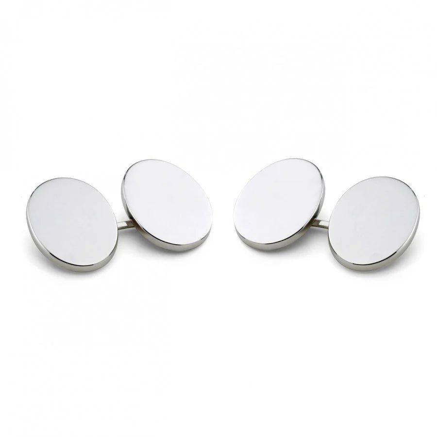 Sterling Silver Plain Oval Cufflinks – Deakin & Francis - EB London