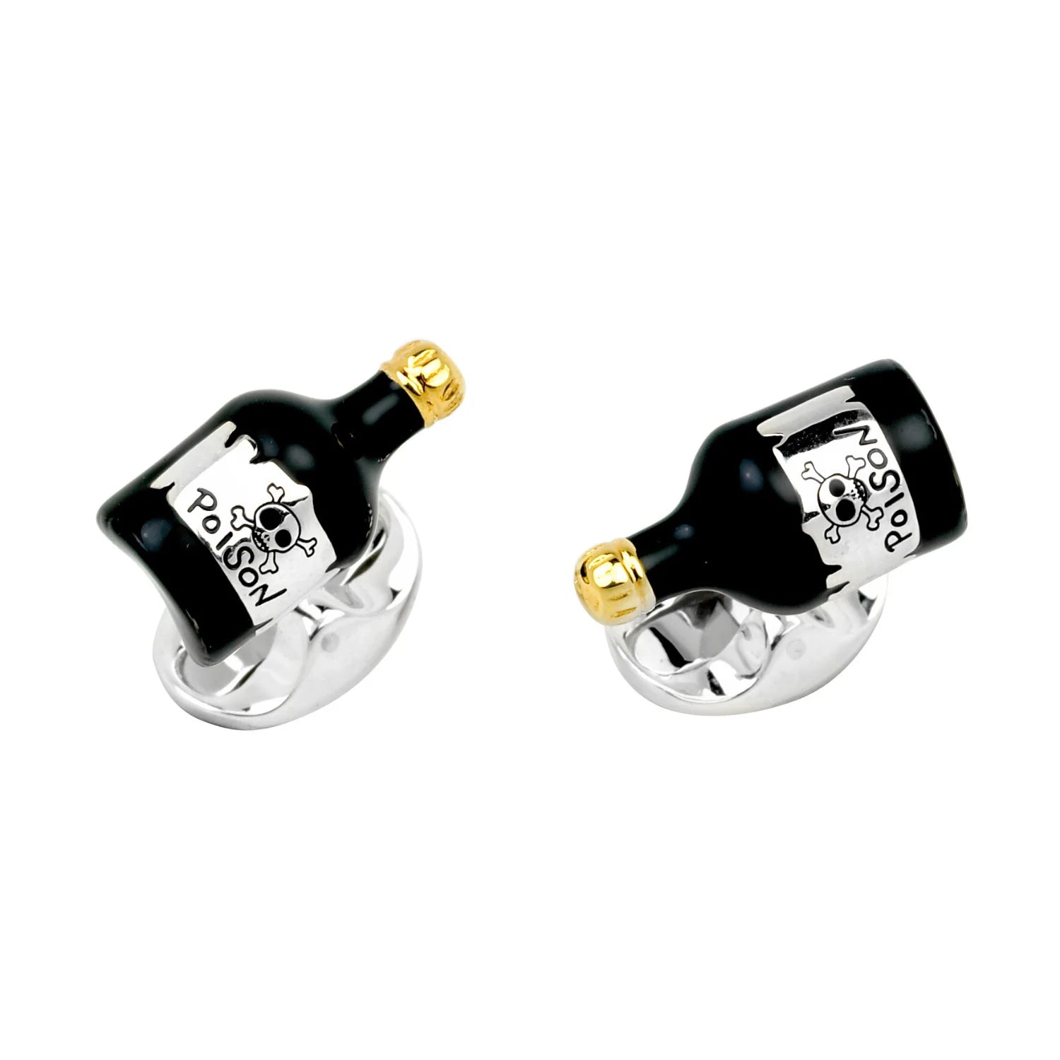 Silver Poison Bottle Cufflinks - Deakin & Francis | EB London