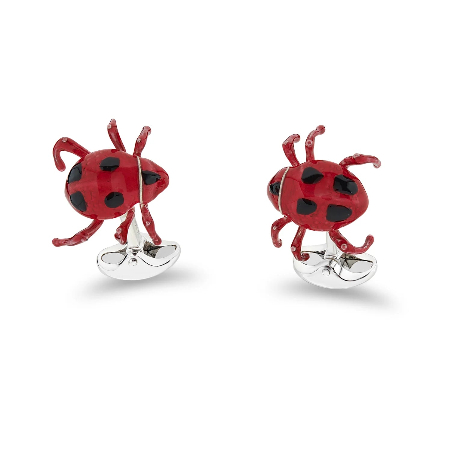 Silver Tok Tokkie Beetle Cufflinks with Red and Black Enamel - Deakin & Francis | EB London