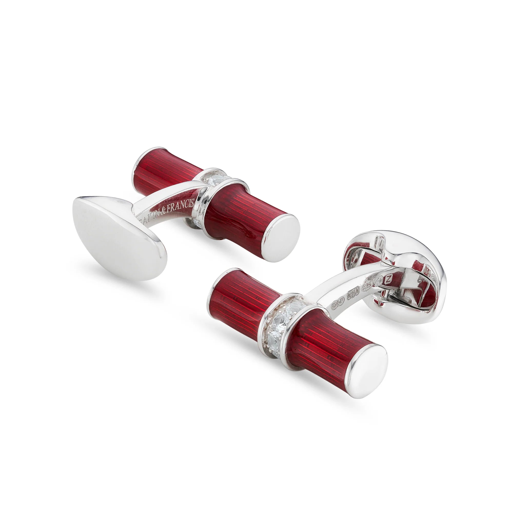 Red Enamel Bar Cufflink with Sparkling Spinel – Deakin & Francis - EB London
