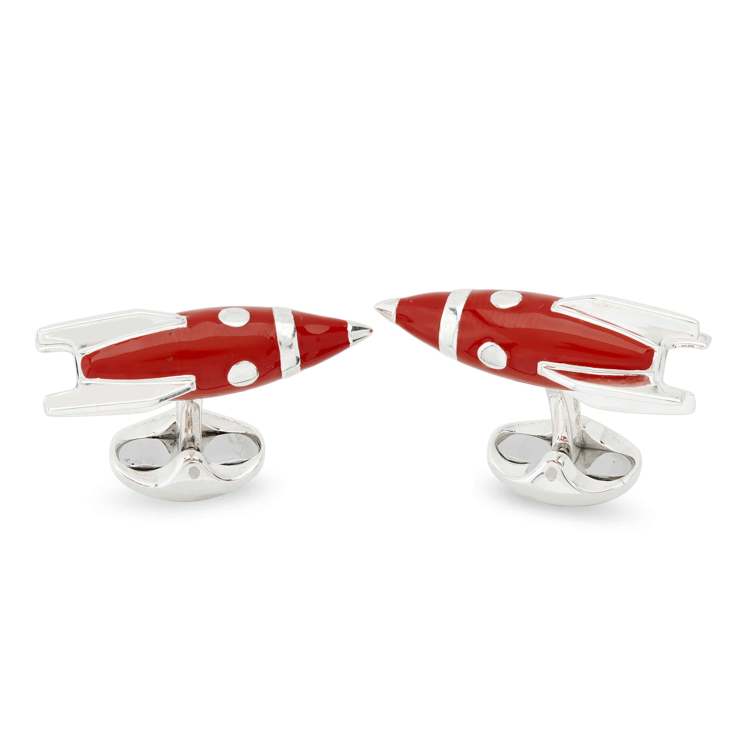 Sterling Silver Red Enamel Rocket Cufflinks – Deakin & Francis - EB London