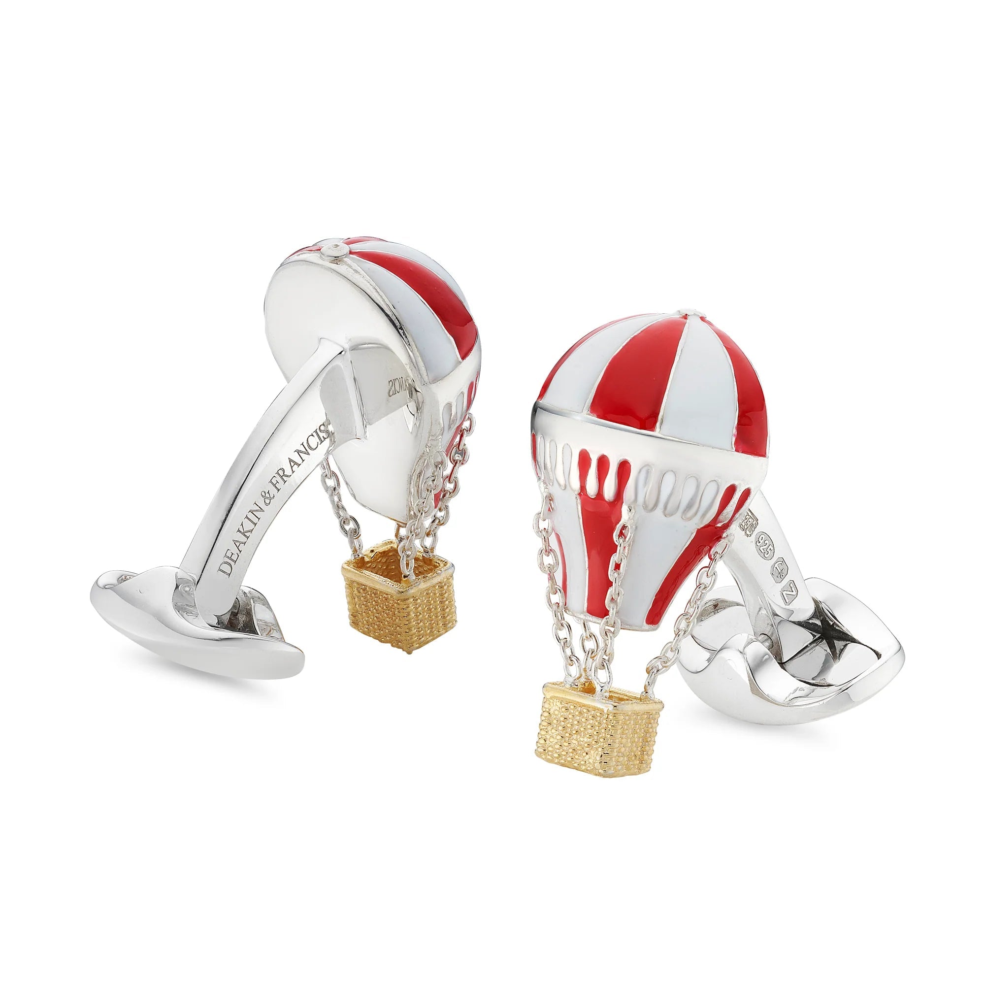 Sterling Silver Red & White Enamel Air Balloon Cufflinks – Deakin & Francis - EB London