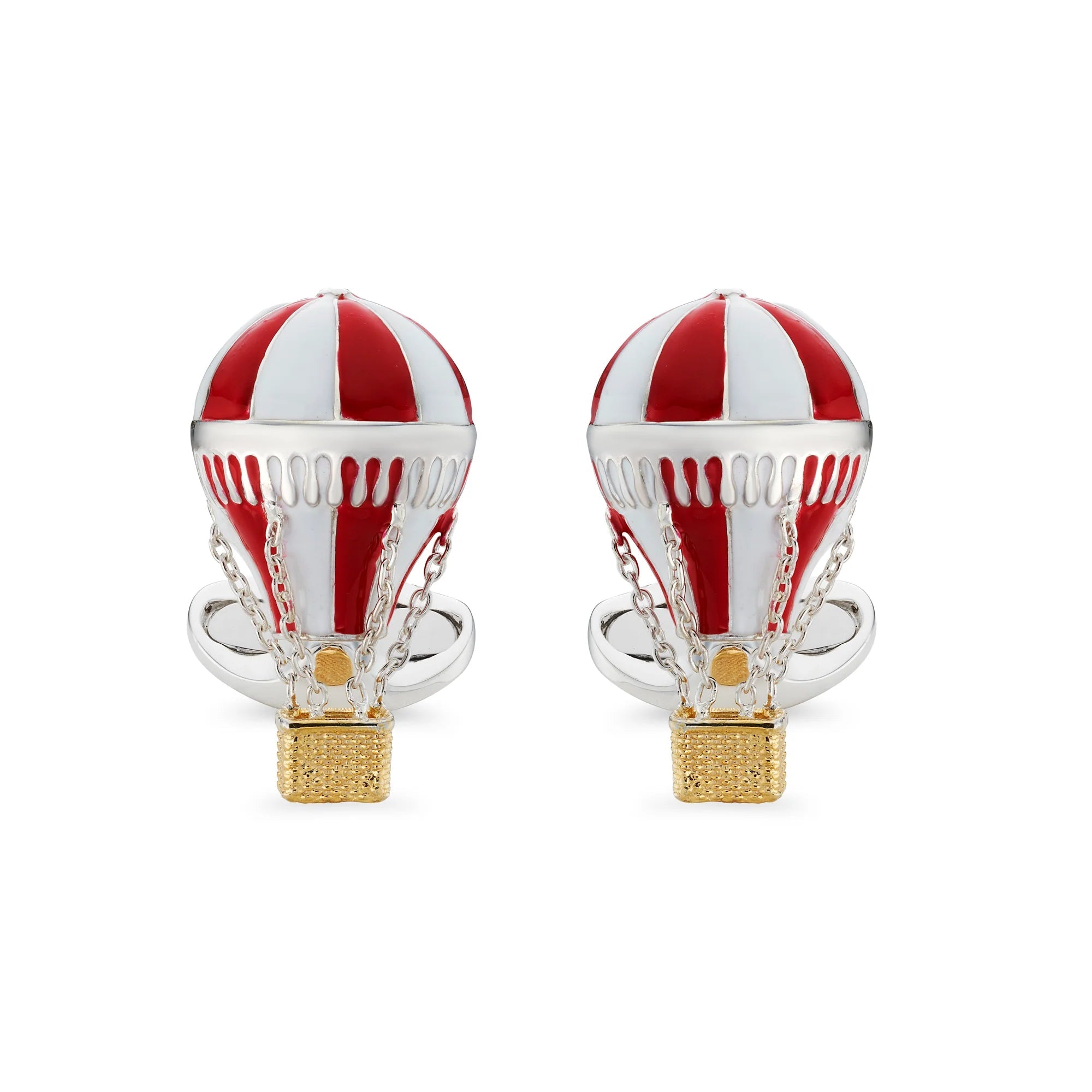Sterling Silver Red & White Enamel Air Balloon Cufflinks – Deakin & Francis - EB London