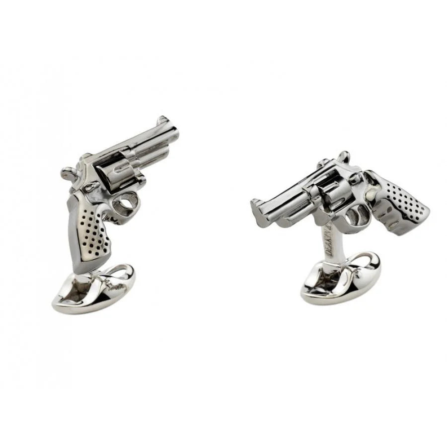 Luxury Sterling Silver Revolver Gun Cufflinks - Deakin & Francis | EB London
