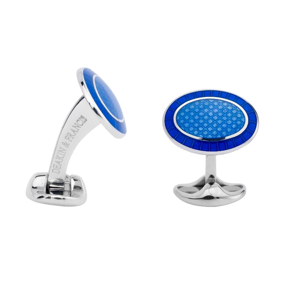 Sterling Silver Royal Blue and Sky Blue Enamel Cufflinks – Deakin & Francis