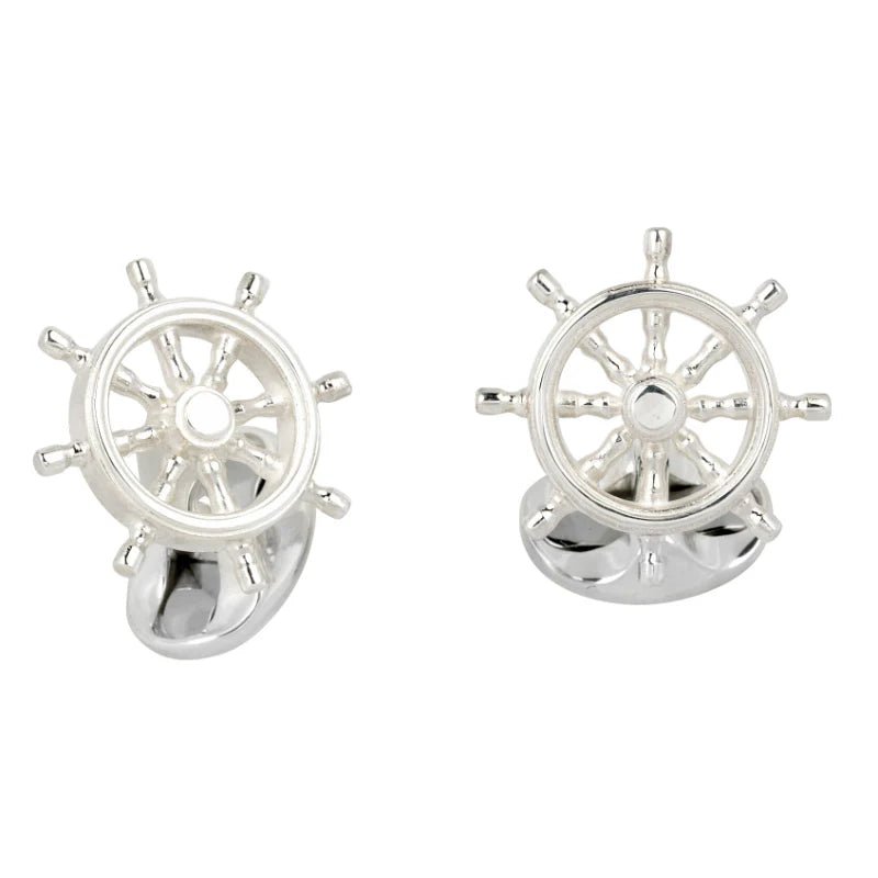 Sterling Silver Ship Wheel Cufflinks – Deakin & Francis - EB London