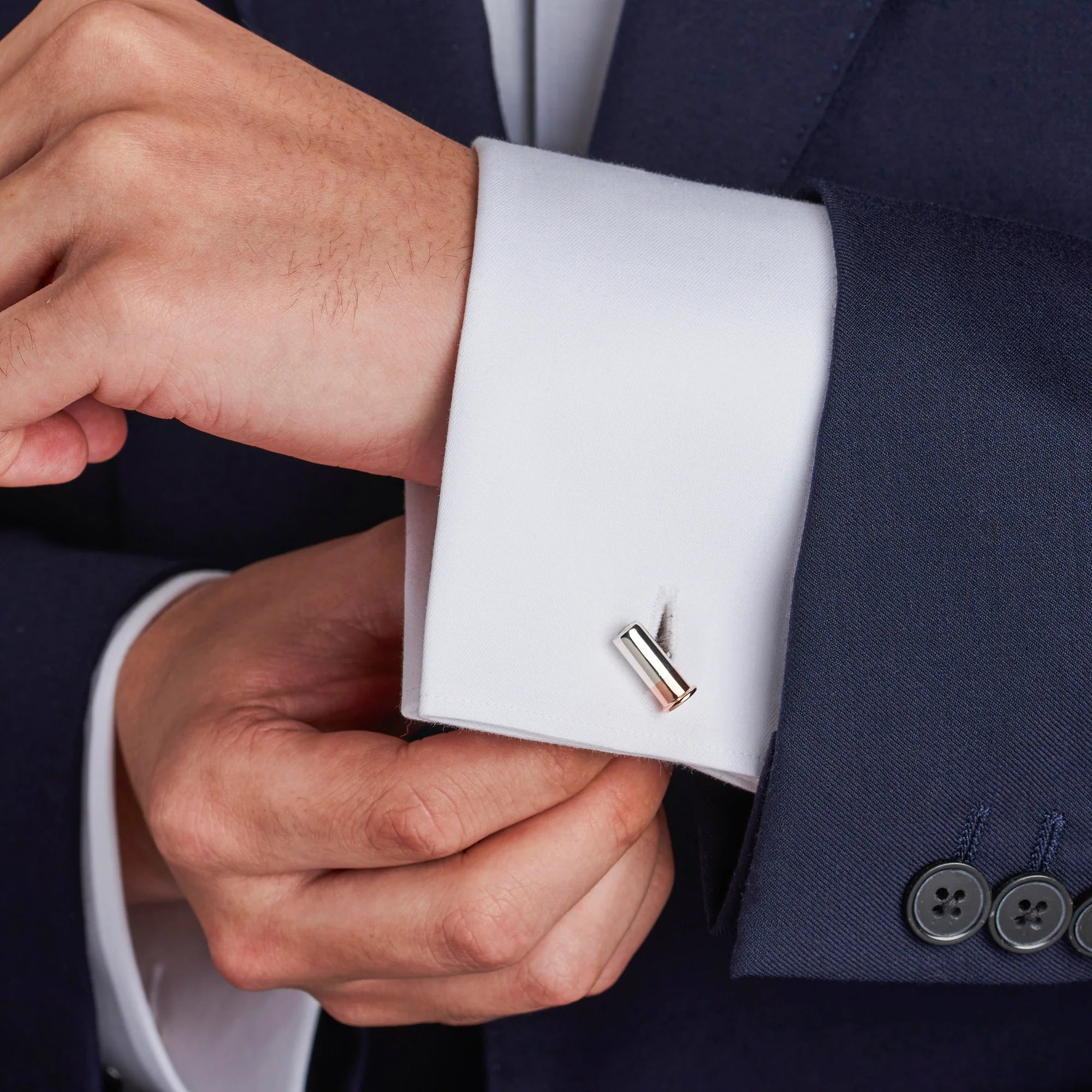 Sterling Silver Shotgun Cartridge Cufflinks - Deakin & Francis | EB London