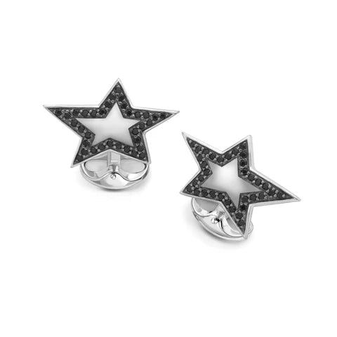 Sterling Silver Star Cufflinks with Black Spinel Border – Deakin & Francis - EB London