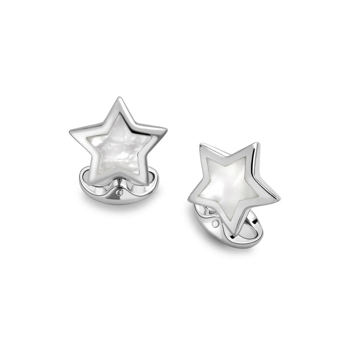 Sterling Silver Star Cufflinks with Mother - of - Pearl Inlay – Deakin & Francis - EB London