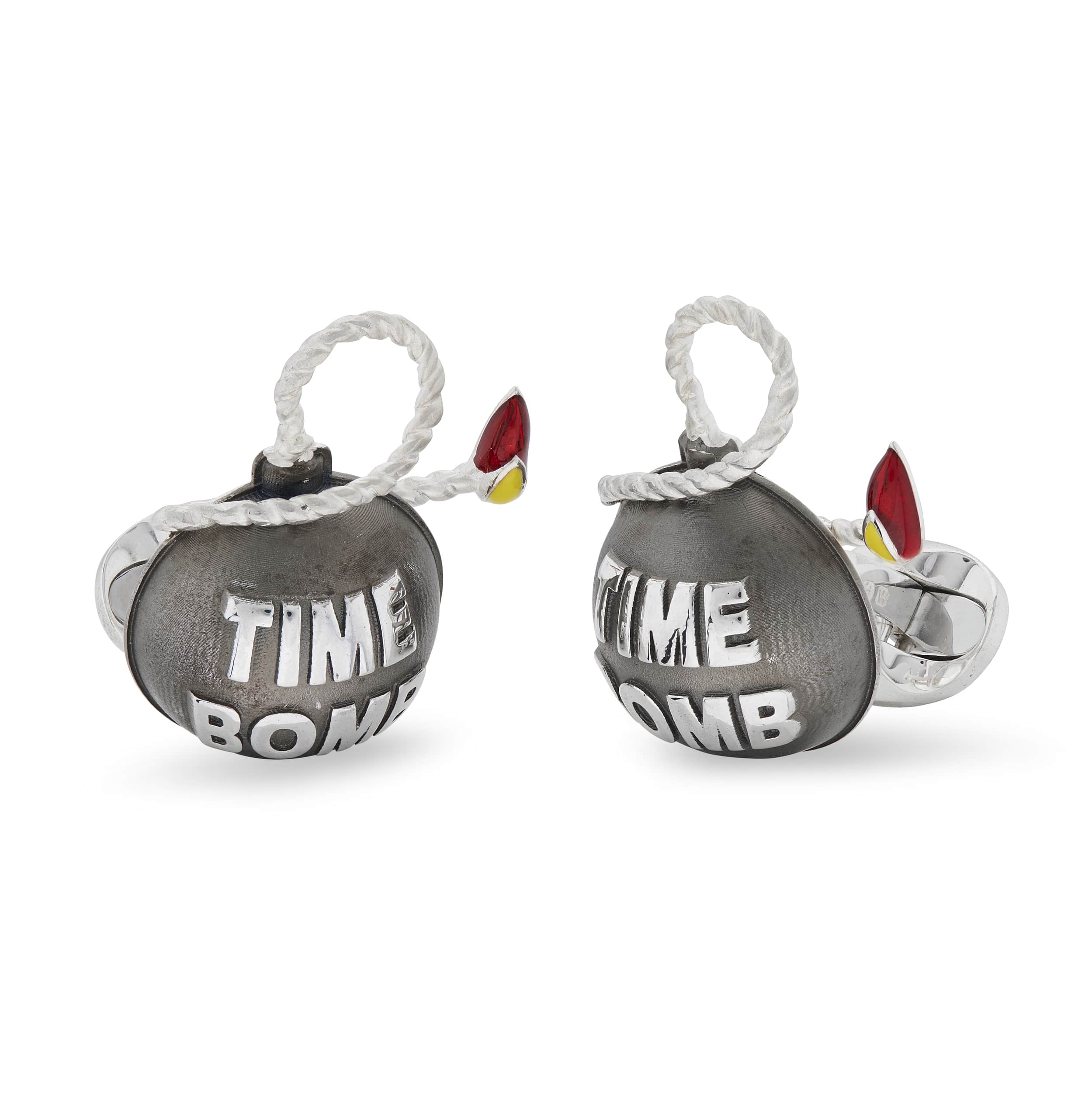 Silver Time Bomb Cufflinks - Deakin & Francis | EB London