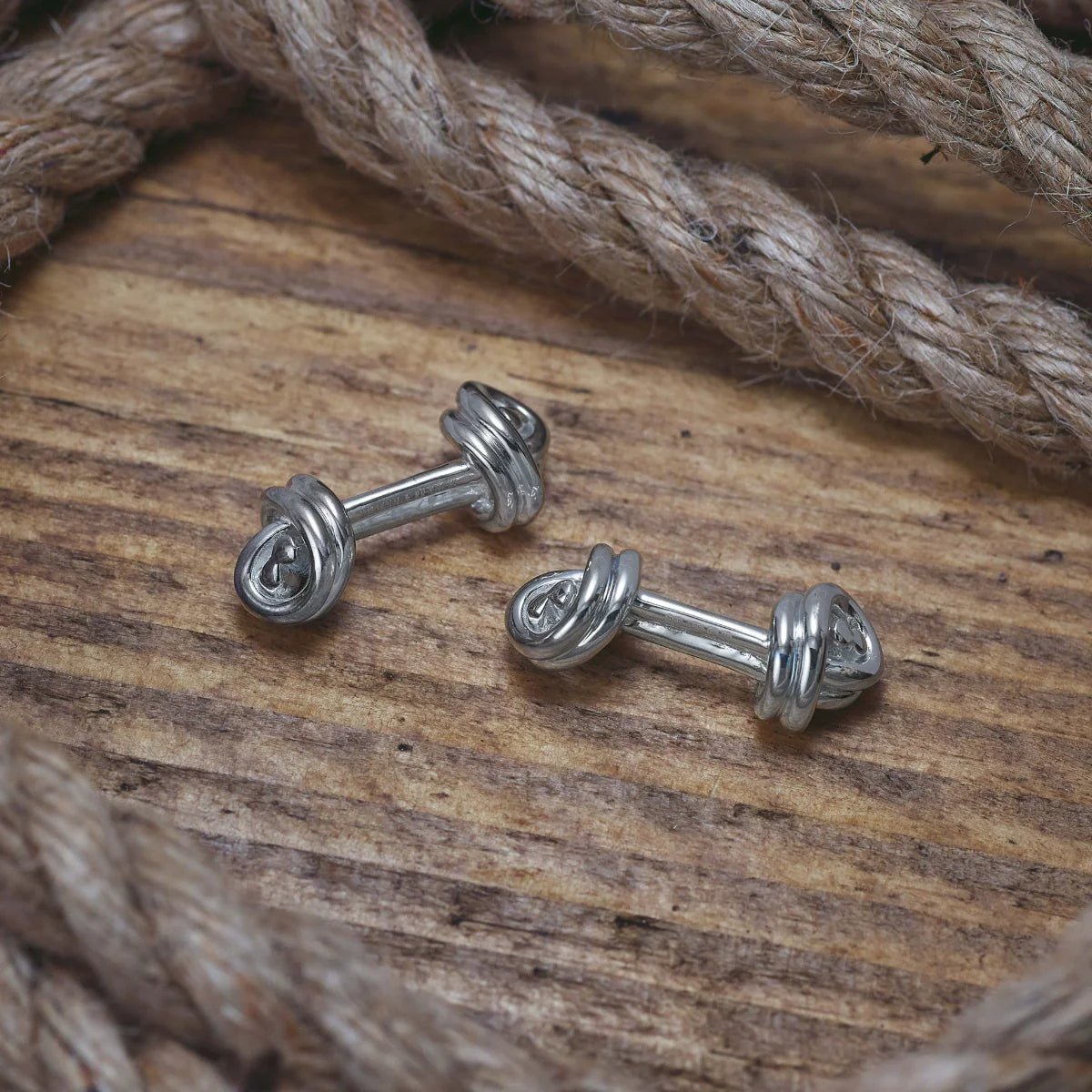 Sterling Silver Twin Knot Bar Cufflinks - Deakin & Francis - EB London