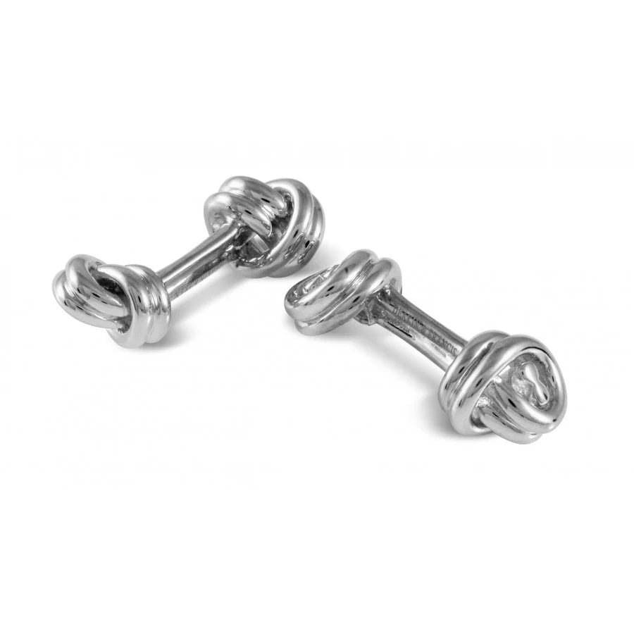 Silver Double Knot Bar Cufflinks - Deakin & Francis | EB London