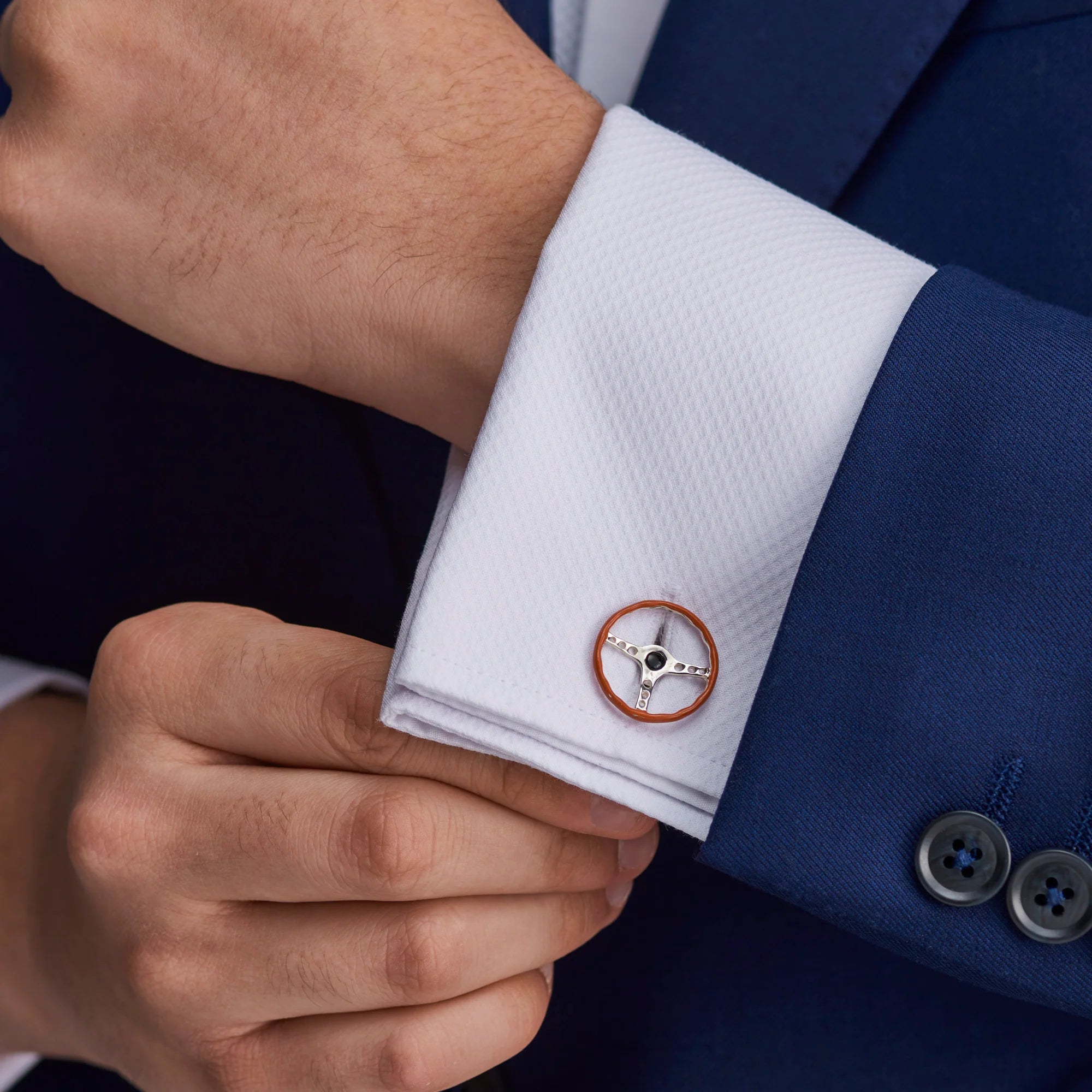 Silver Vintage Steering Wheel Cufflinks – Deakin & Francis - EB London