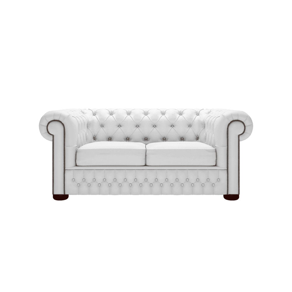 Sofa by Saxon - Heritage Chesterfield 2 Seater Sofa - Handcrafted Leather – Birch White - EB London