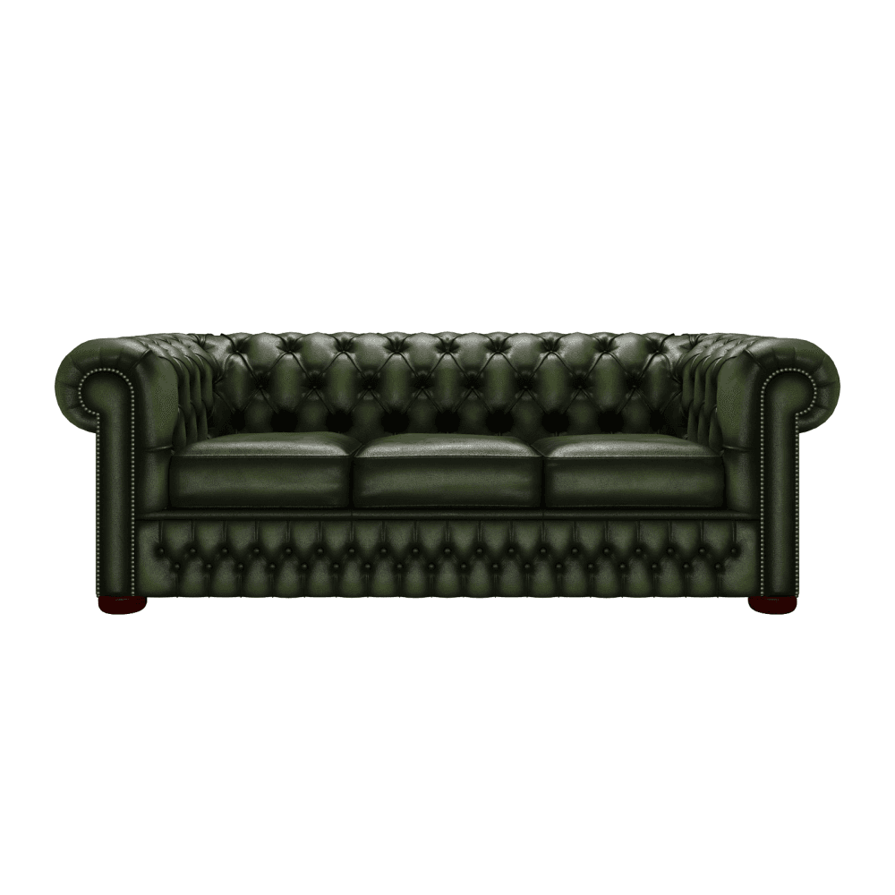 Sofa by Saxon - Heritage Chesterfield 3 Seater Sofa - Handcrafted Leather – Antique Green - EB London
