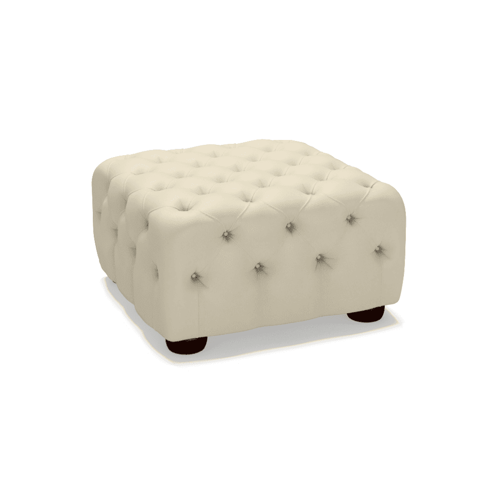 The Saxon Classic Belgravia Footstool | Hand - Burnished Leather Chesterfield - EB London