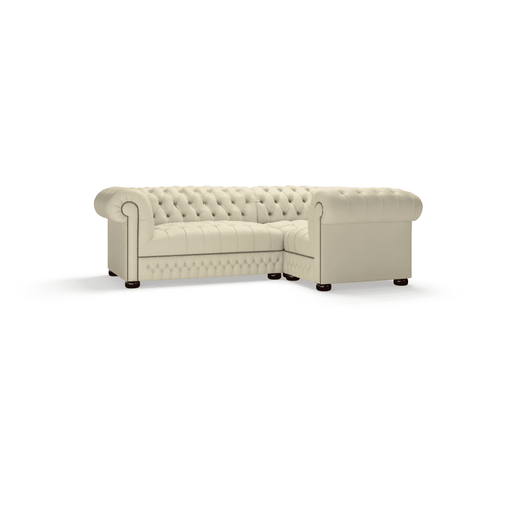 The Saxon Classic Belgravia Sectional Sofa Corner Unit (2X1) | Hand - Burnished Leather Chesterfield - EB London