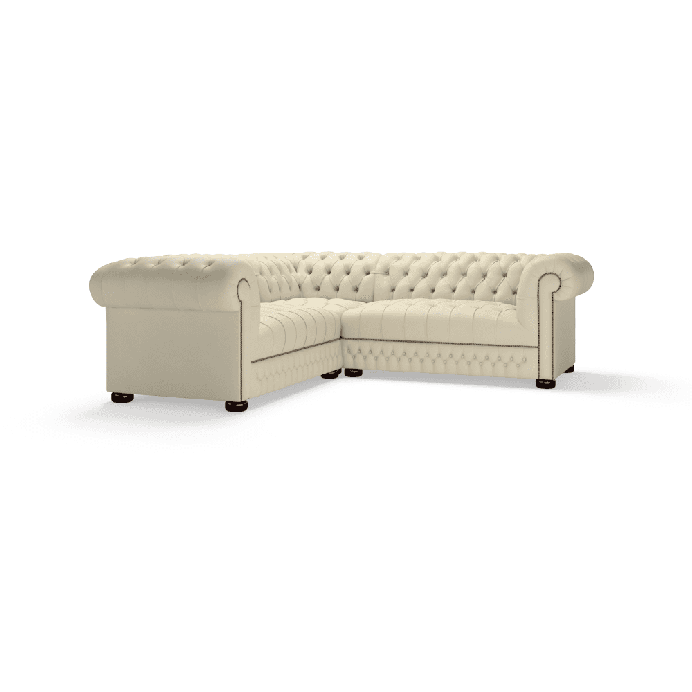The Saxon Classic Belgravia Sectional Sofa Corner Unit (2X2) | Hand - Burnished Leather Chesterfield - EB London