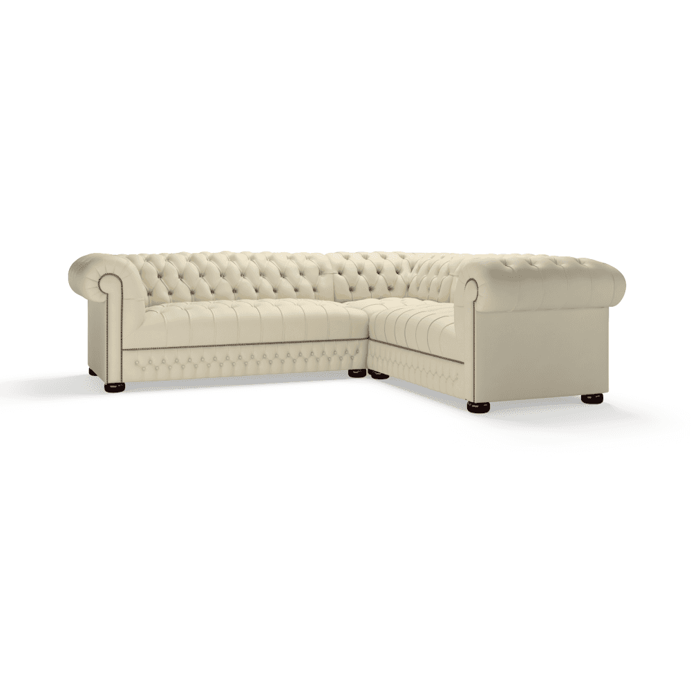 The Saxon Classic Belgravia Sectional Sofa Corner Unit (2X3) | Hand - Burnished Leather Chesterfield - EB London