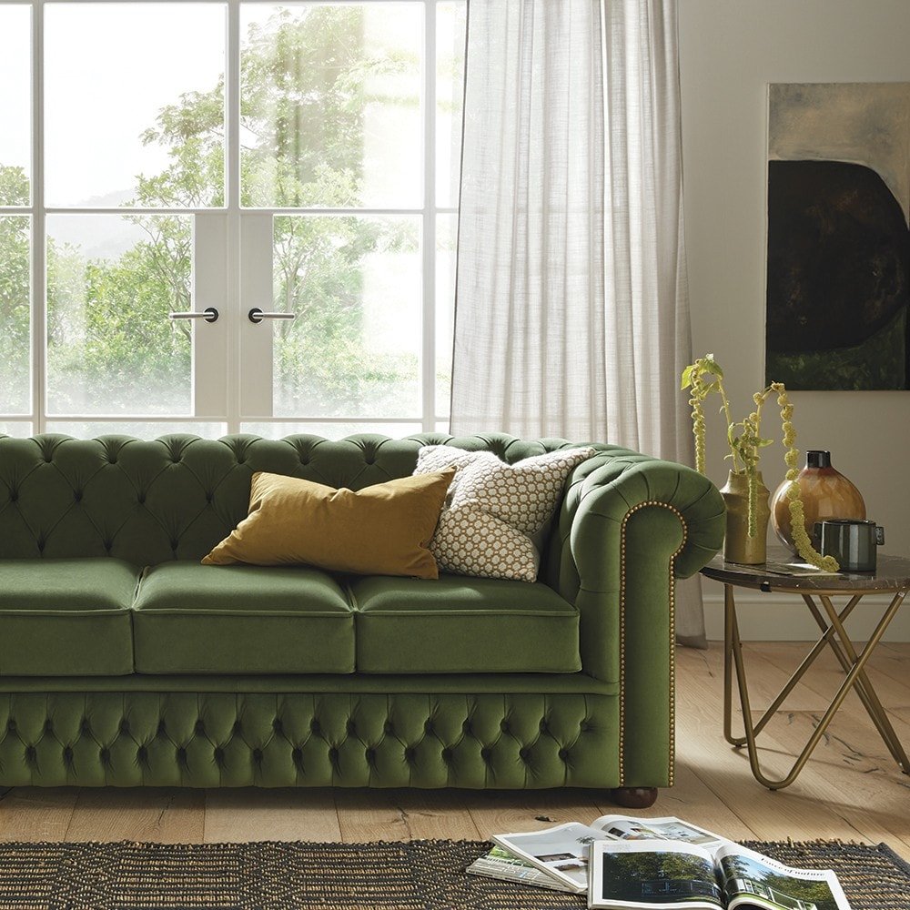The Saxon Heritage Chesterfield 3 Seater Sofa | Handcrafted Leather Chesterfield - EB London