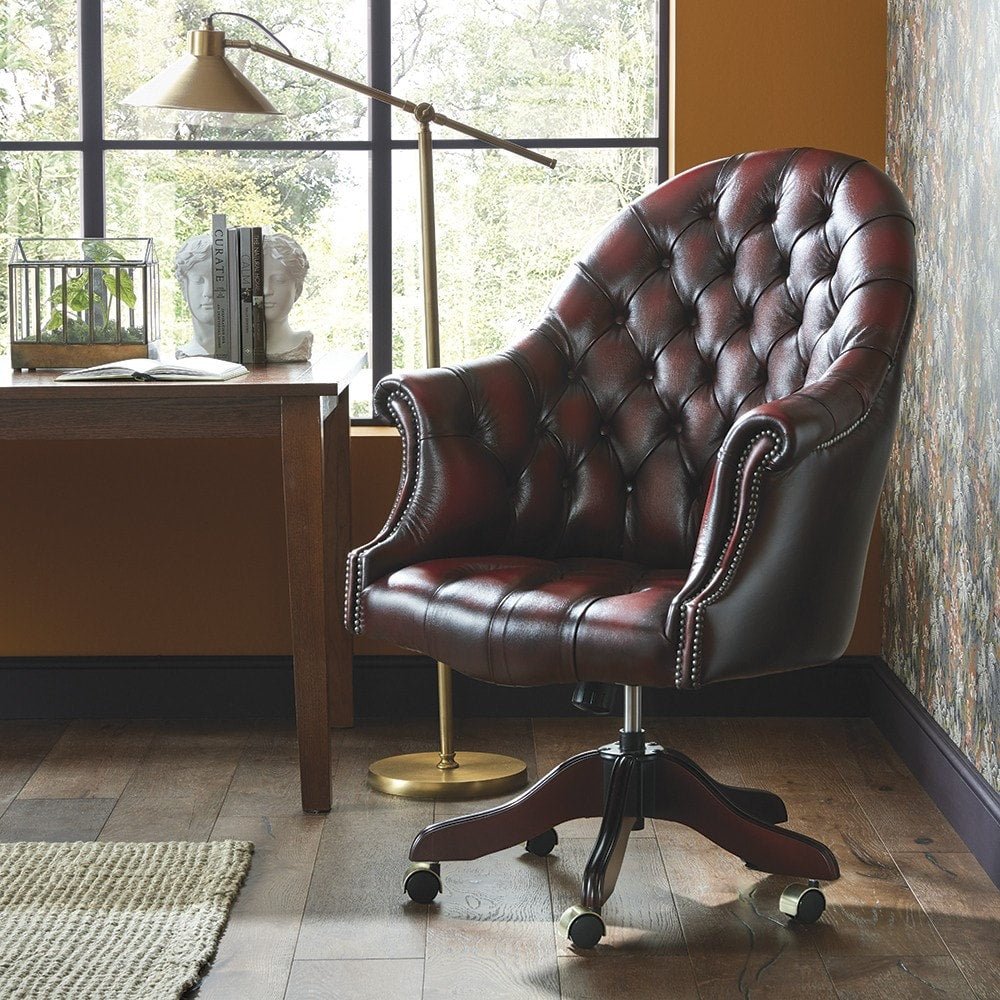 The Saxon Heritage Director’s Swivel Chair | Handcrafted British Swivel Seating - EB London