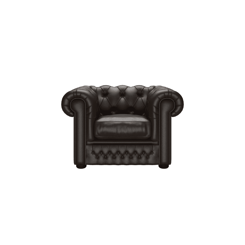 The Saxon Heritage Knightsbridge Chair | Hand - Burnished Leather Chesterfield - EB London