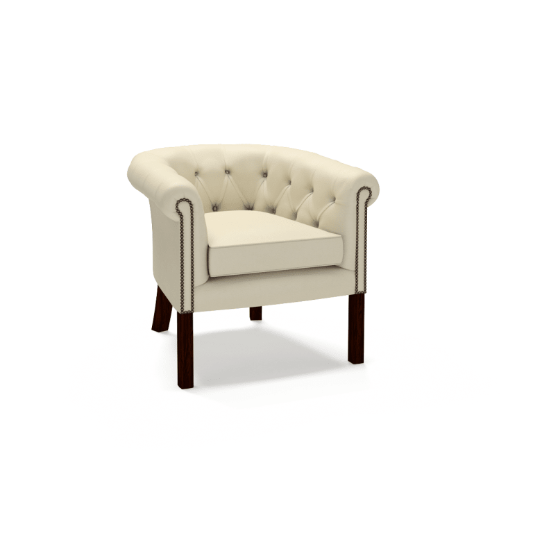 The Saxon Heritage Lewis Tub Chair | Hand - Burnished Leather Chesterfield - EB London