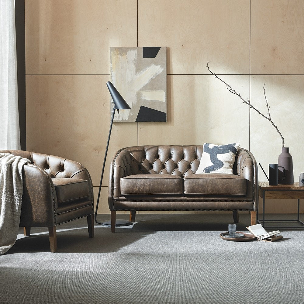 The Saxon Heritage Mayfair 2 Seater Sofa | Hand - Burnished Leather Chesterfield - EB London