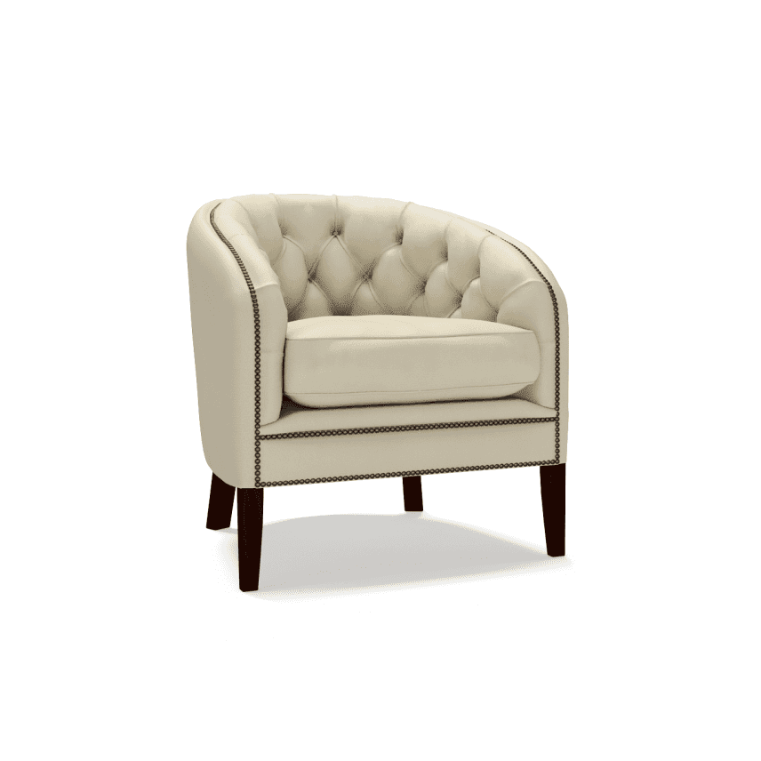 The Saxon Heritage Mayfair Chair | Hand - Burnished Leather Chesterfield - EB London