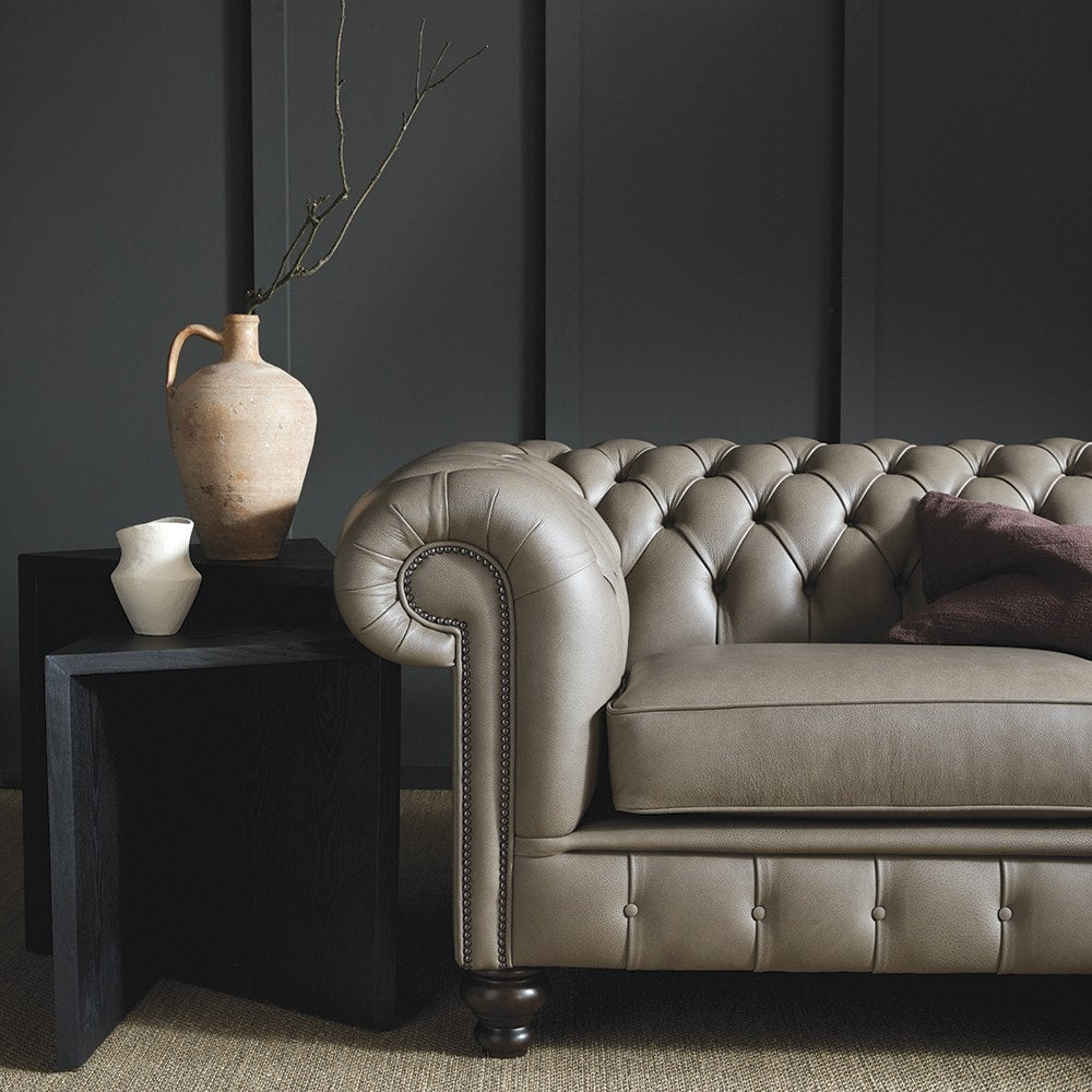 The Saxon Heritage Regent Sectional Sofa Corner Unit 3x3 | Hand - Burnished Leather Chesterfield - EB London