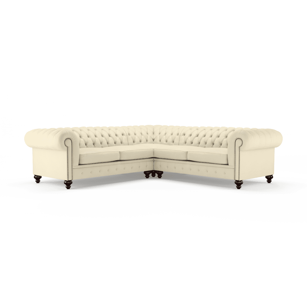 The Saxon Heritage Regent Sectional Sofa Corner Unit 3x3 | Hand - Burnished Leather Chesterfield - EB London