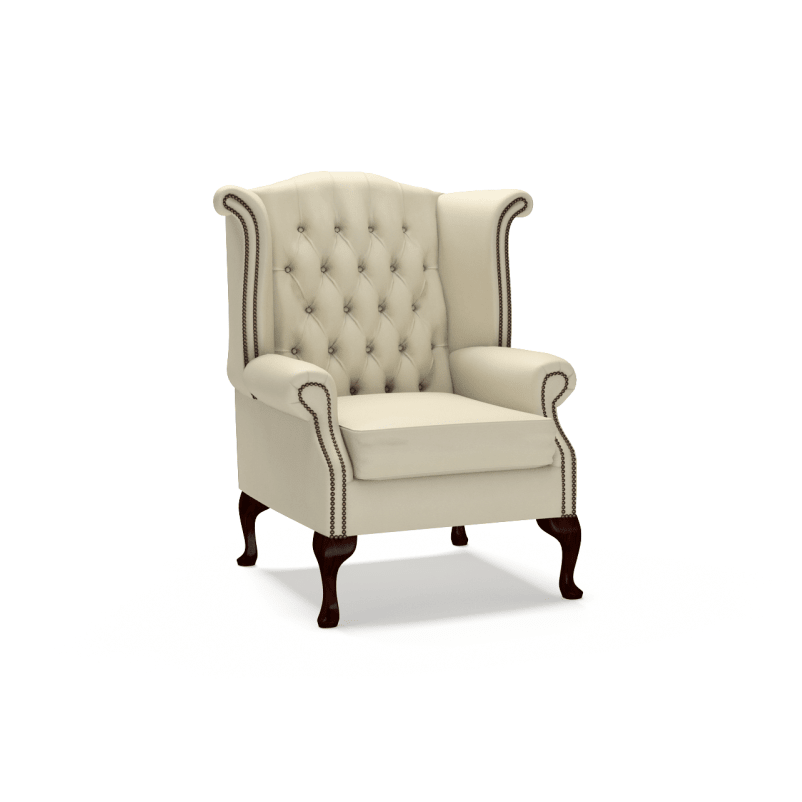 The Saxon Heritage Scroll Chair | Hand - Burnished Leather Chesterfield - EB London